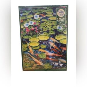 -NWT-Cobble Hill Koi Pond 1000 Piece Puzzle with Poster Random Cut